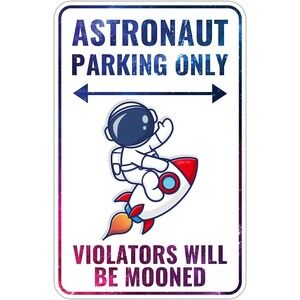 Outer Space Room Wall Decor For Kids Astronaut  Space Themed Bedroom SZ 12x8:NWT